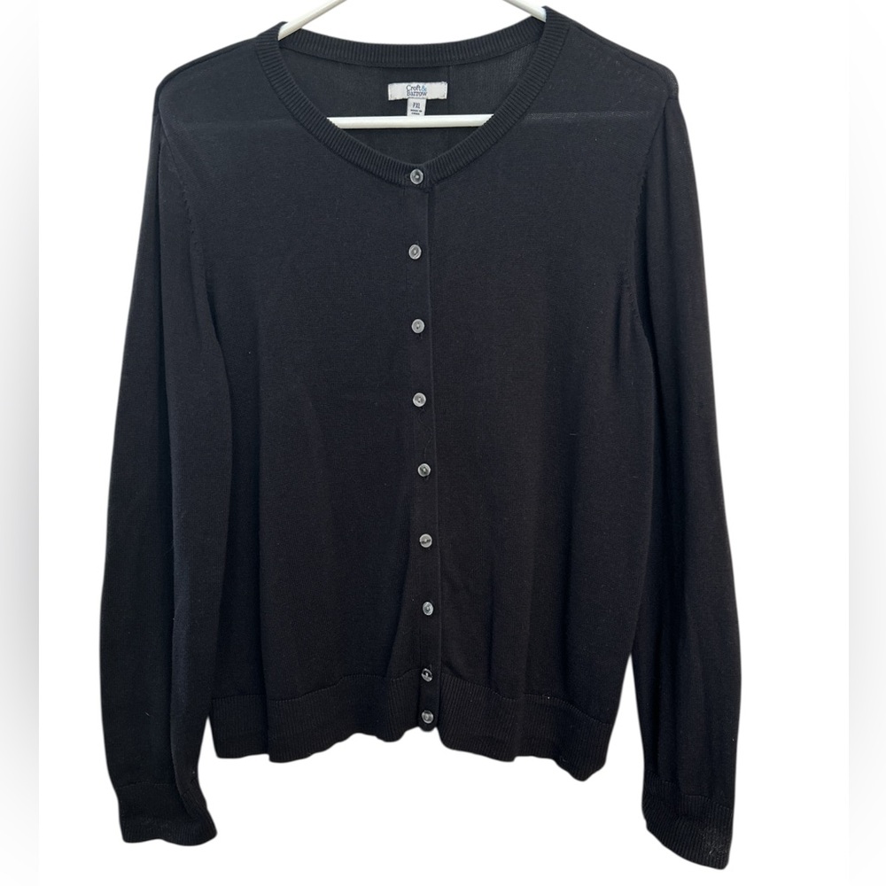 Woman’s Black Cardigan Sweater Size Petite Large by Croft & Barrow